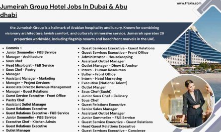 Jumeirah Group Hotel Jobs In Dubai & Abu dhabi